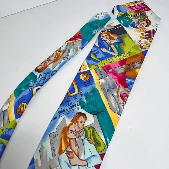 Vintage 1991 Nicole Miller Silk tie, couple theme - Picture 6 of 11